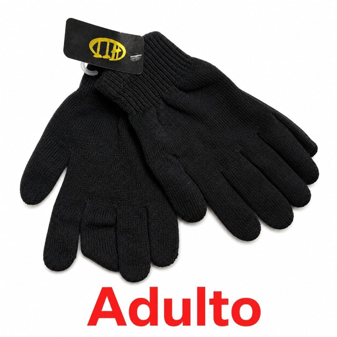 GUANTES TEJIDO NEGRO ADULTO