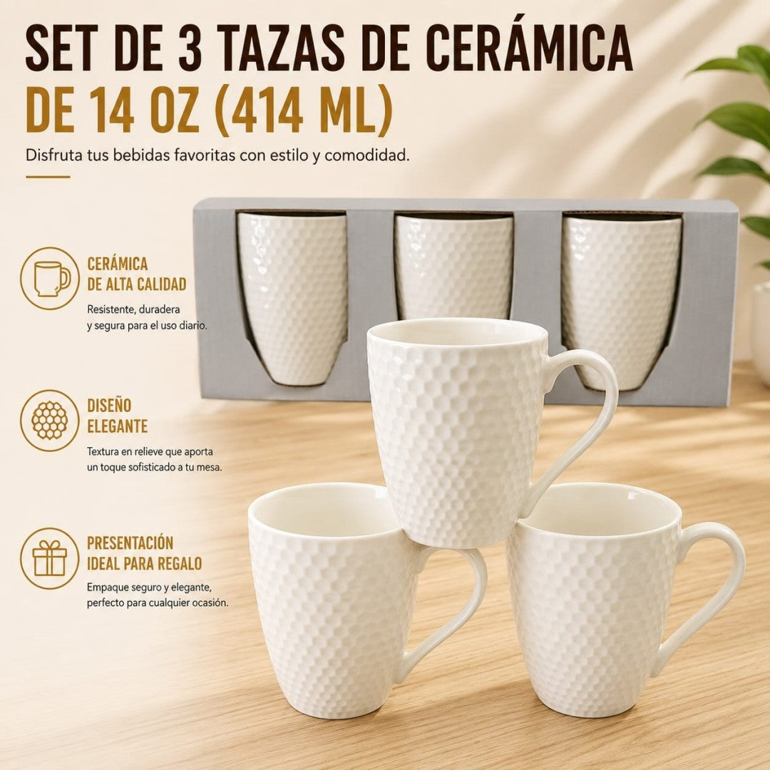 JARRA CERAMICA BLANCA 3PCS