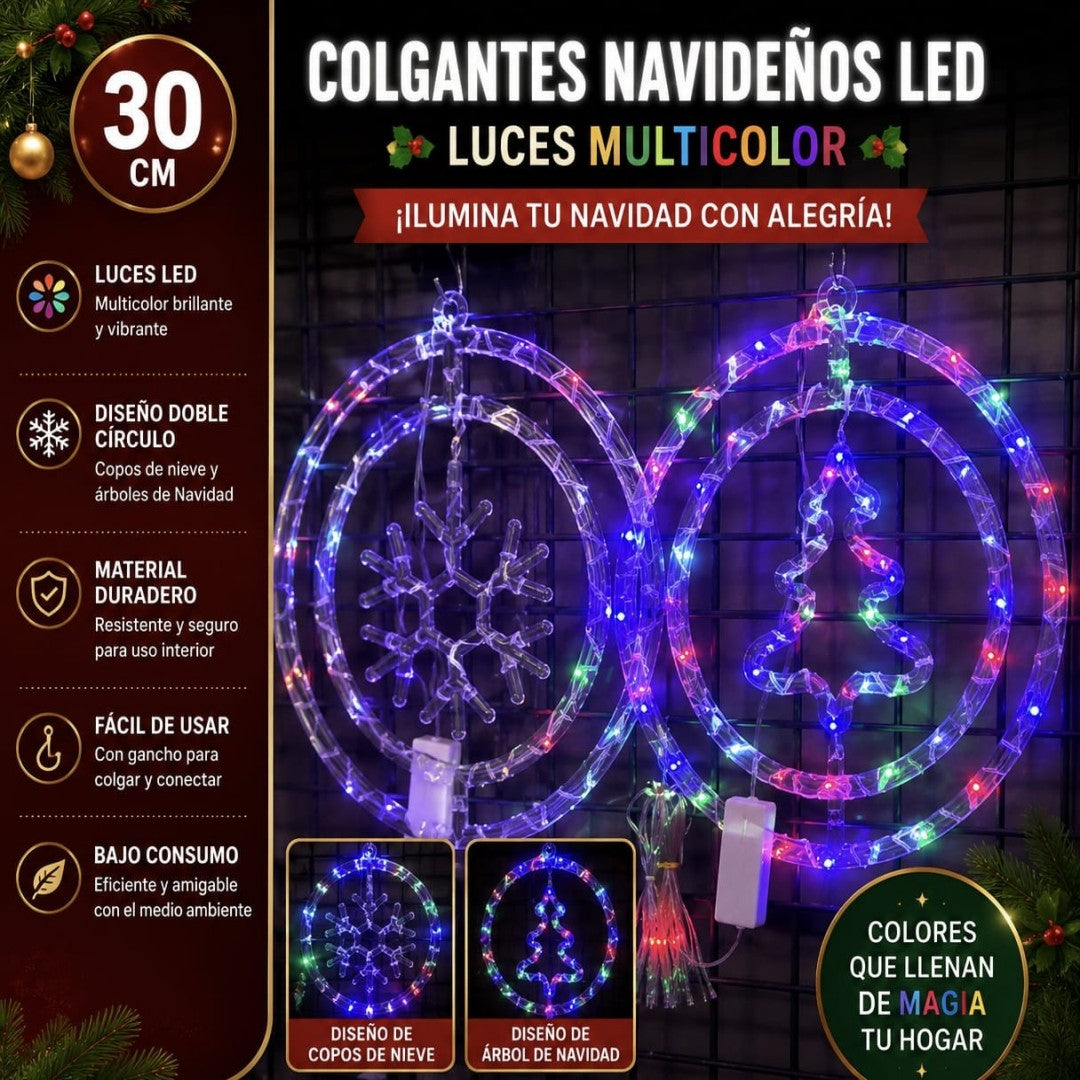 LUZ COLGANTE CORONA LED MULTI COLOR 30.5CM