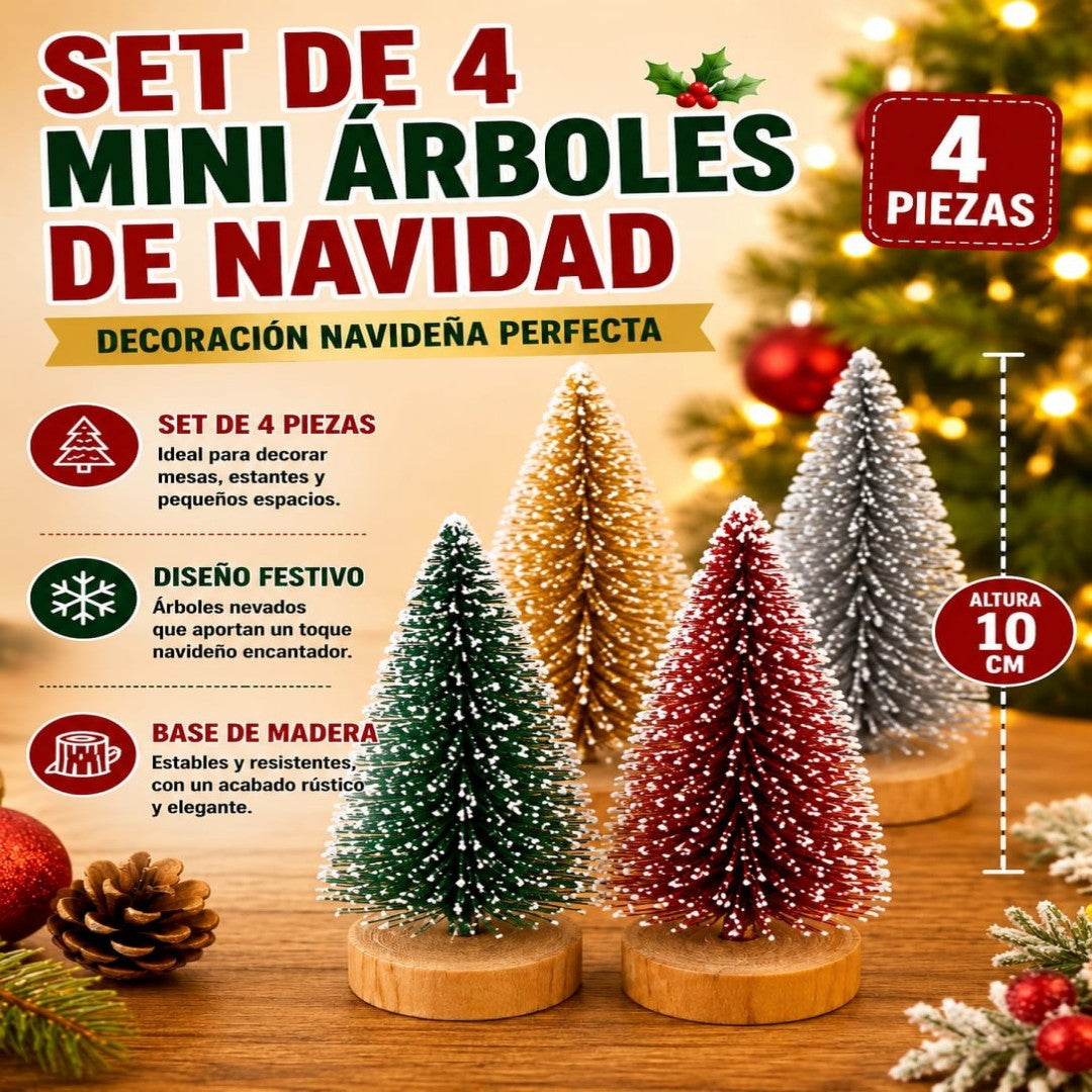 MINI ARBOL NAVIDAD 4PCS 10*6CM BY29357-28