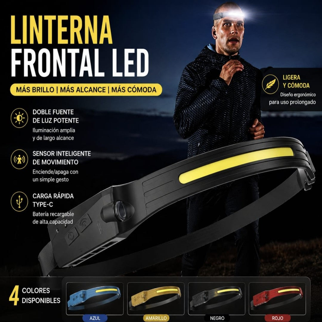 LINTERNA FRONTAL LED CON SENSOR