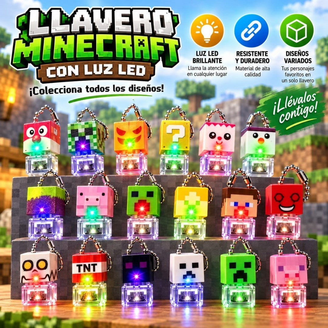 LLAVERO CON LUZ MINECRAFT