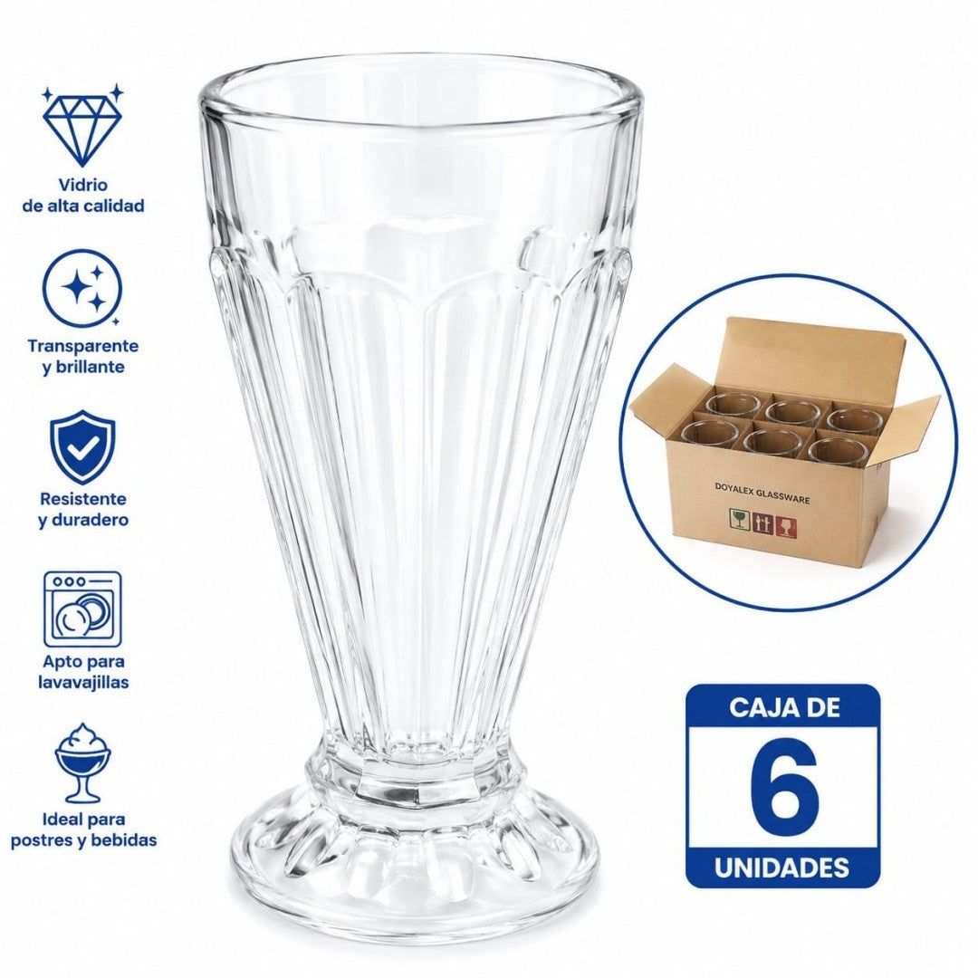 VASOS HELADO VIDRIO 6PCS JX-87185
