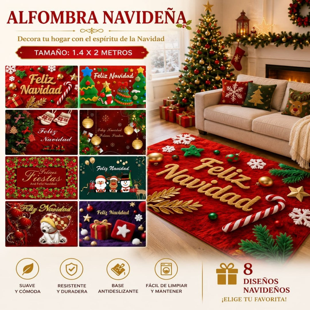 ALFOMBRA NAVIDAD 1.4*2M AB