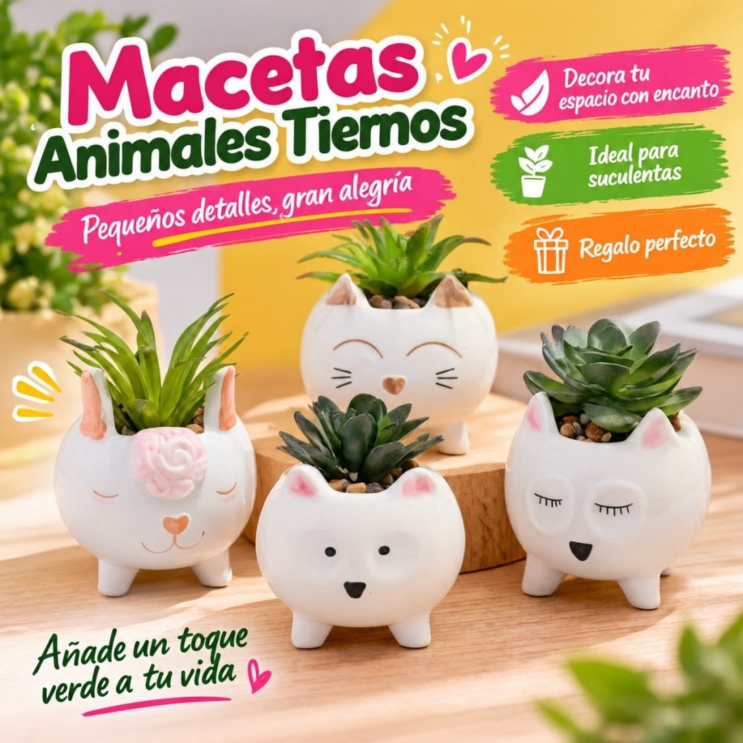 MACETA CERAMICA GATO C
