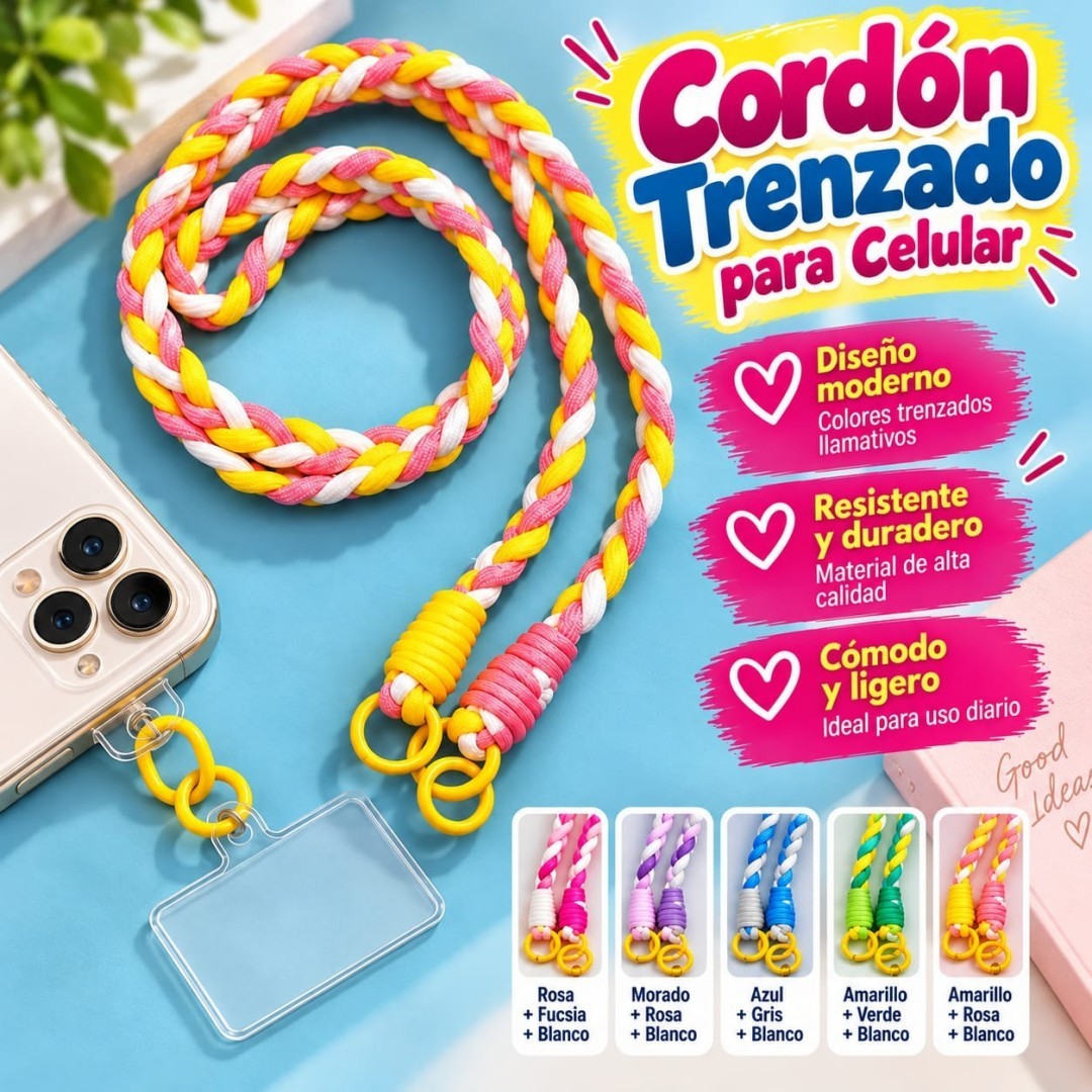 CORDON TRENZADO PARA CELULAR LARGO