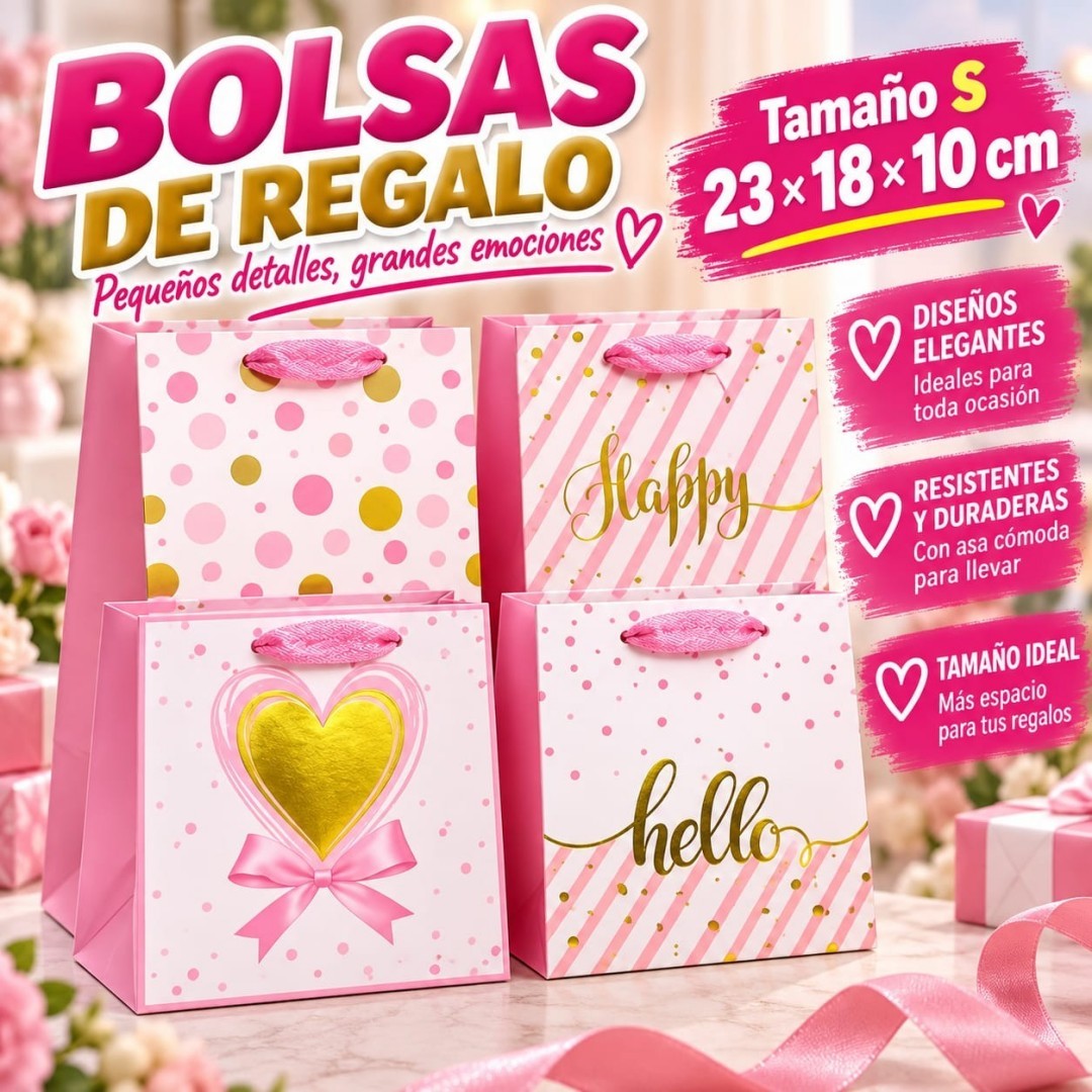 BOLSA REGALO S 23*18*10CM PUNTO