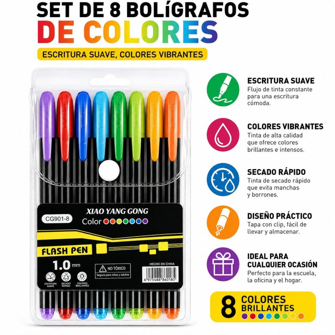 LAPICERO GEL 8 COLOR CQ905-8