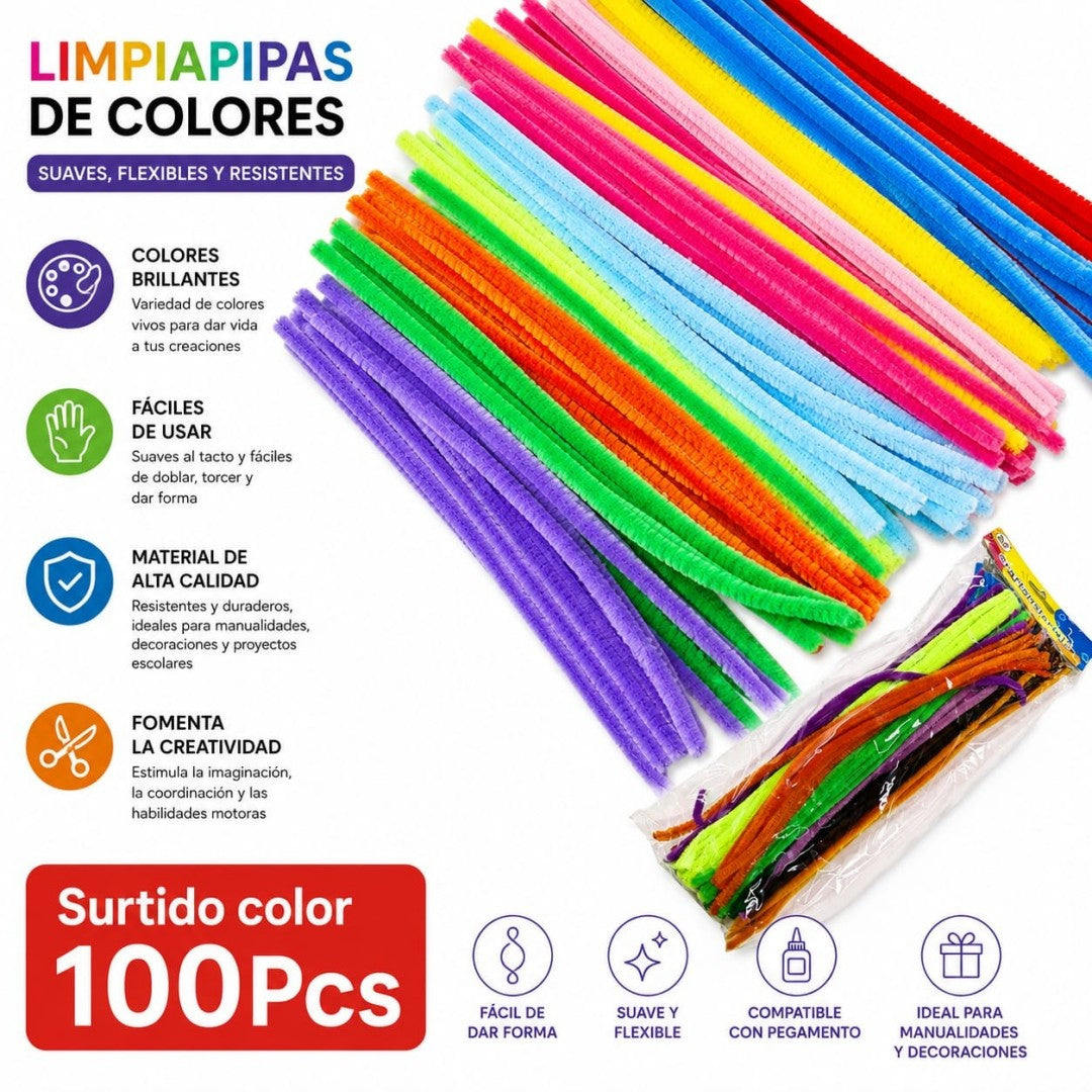 LIMPIAPIPAS COLOR 100PCS