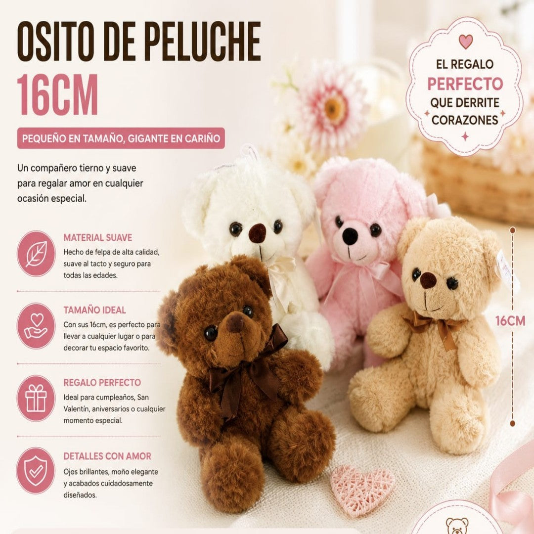 PELUCHE OSO LAZO 16CM