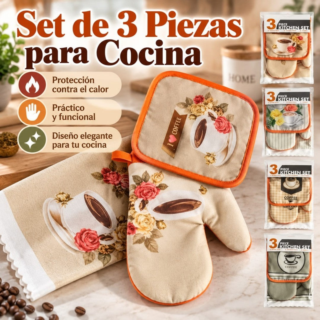 SET GUANTE COCINA 3PCS