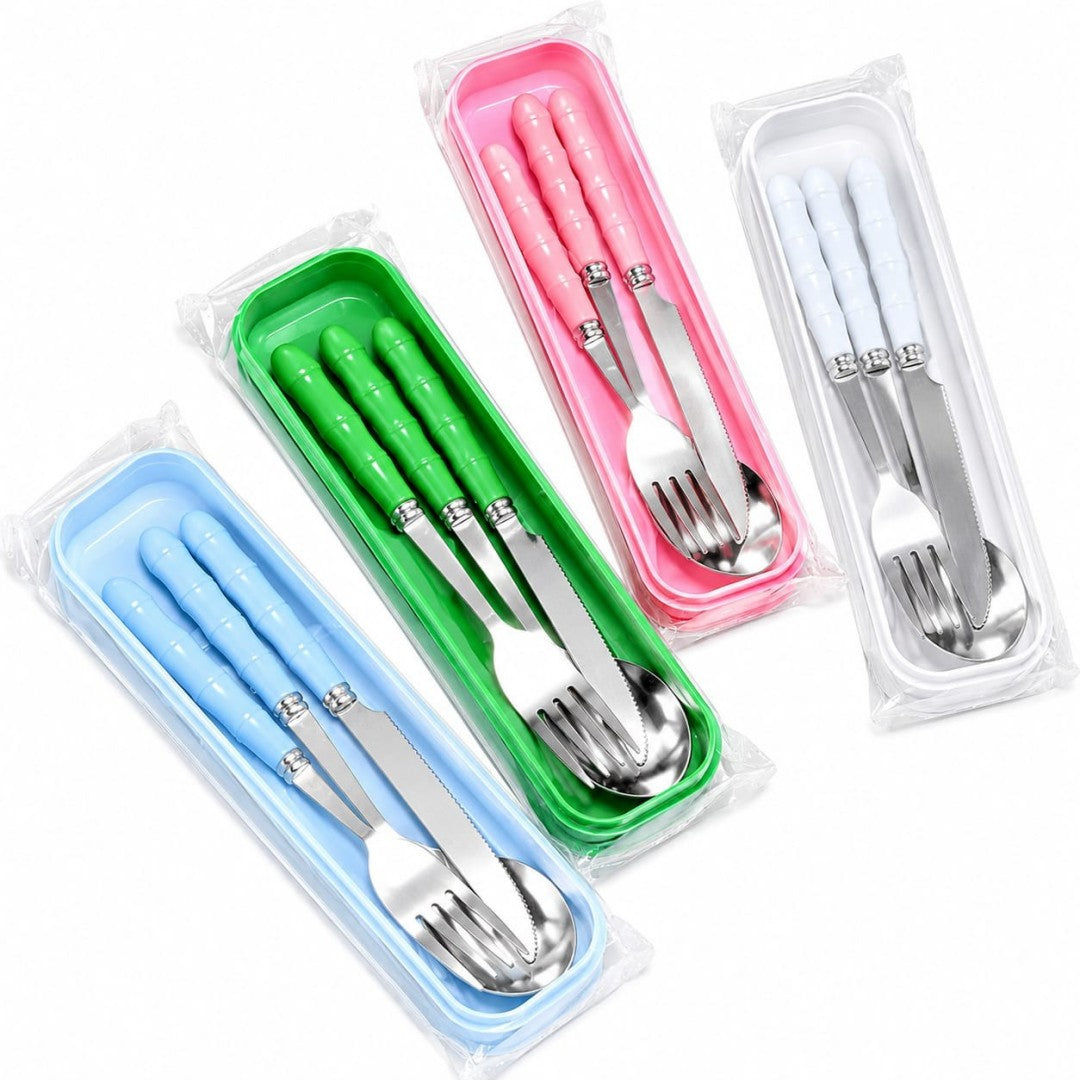 SET CUBIERTOS ACERO 3PCS GSY