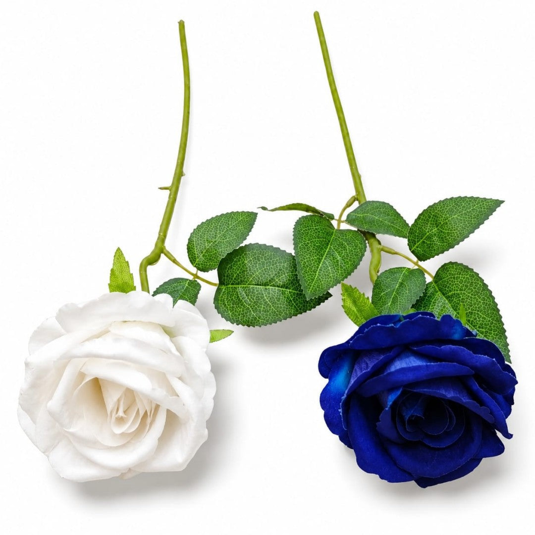 ROSA 1 RAMO AZUL Y BLANCA