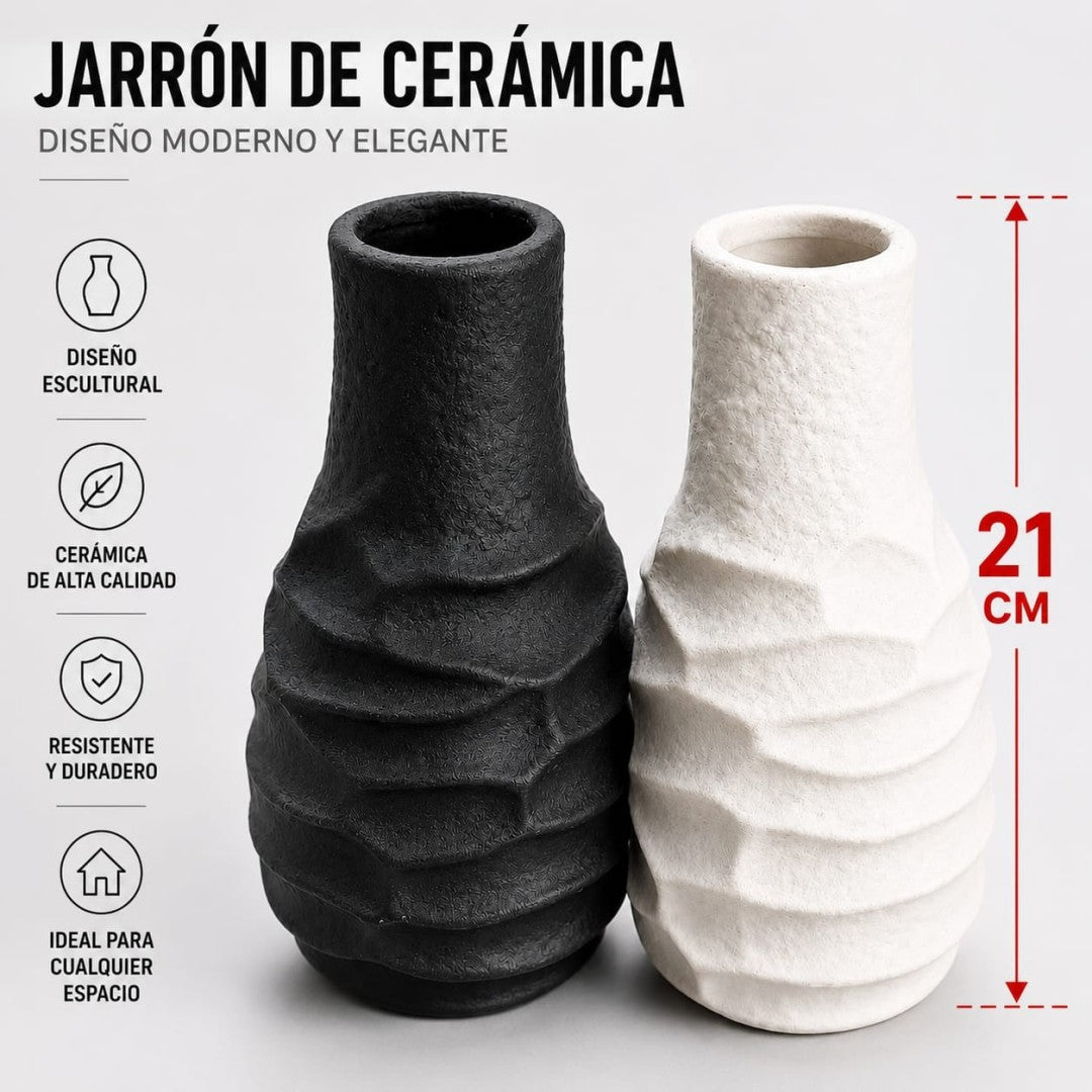 FLORERO CERAMICA MATE 21CM
