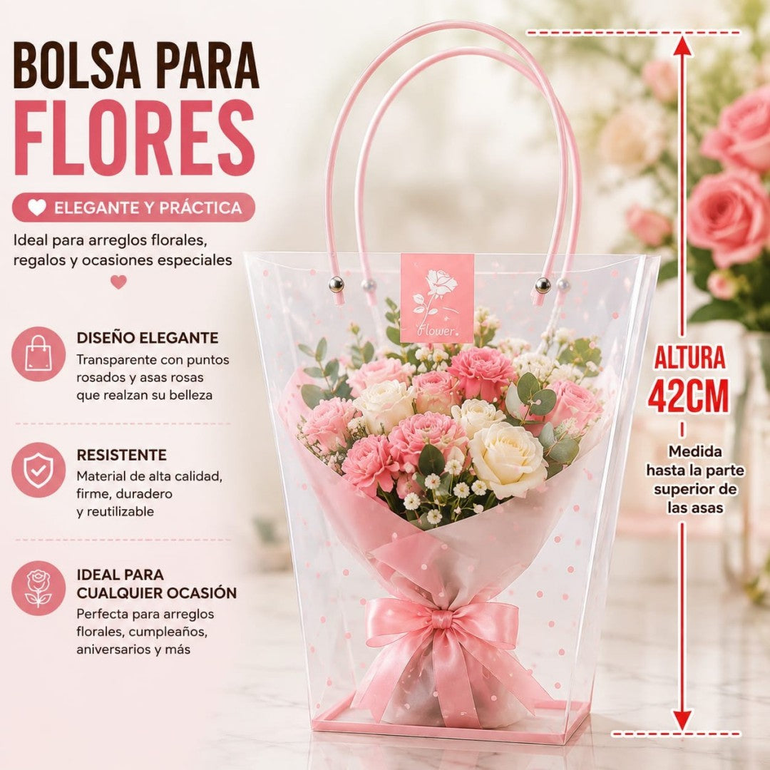 BOLSA PARA FLOR DE PVC MED 24*11
