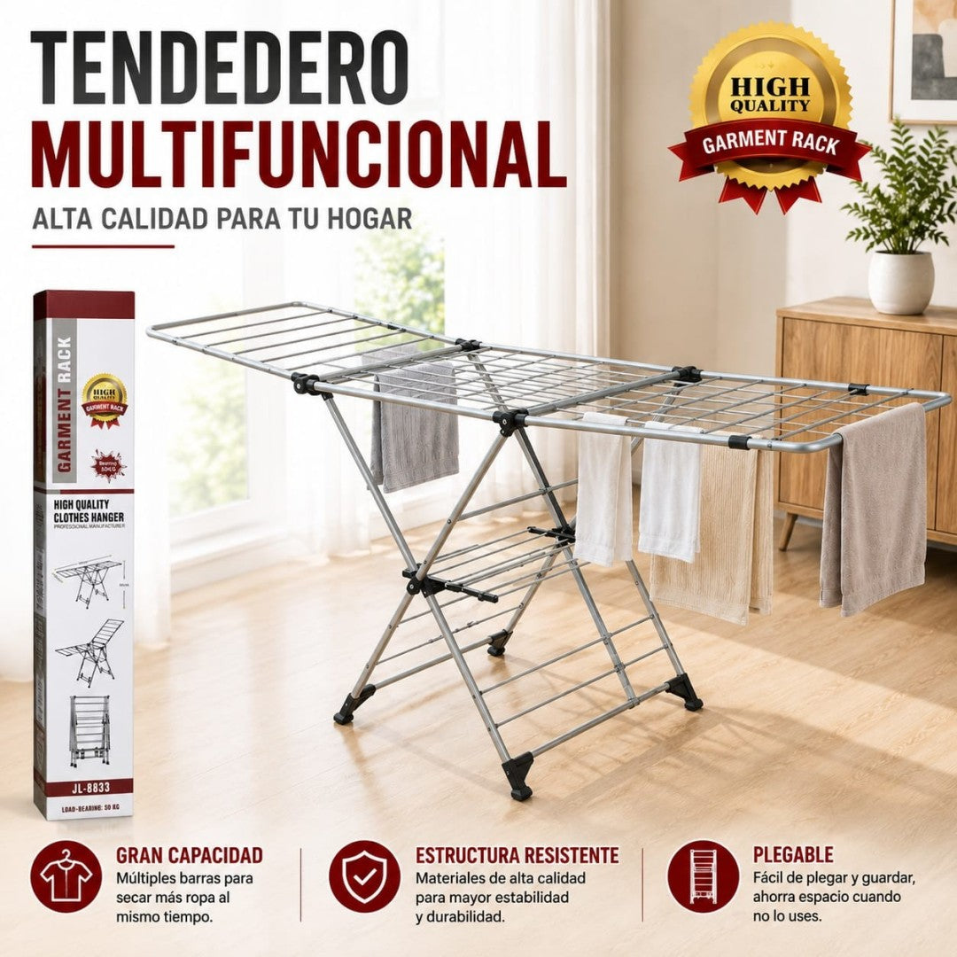 TENDEDERO PLEGABLE PARA ROPA 52*160CM