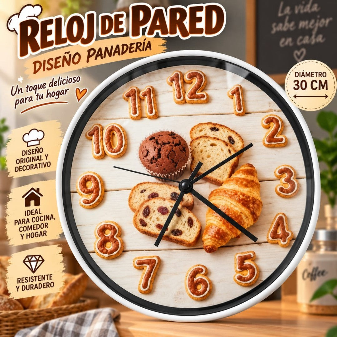RELOJ DE PARED DISENO PAN 30CM
