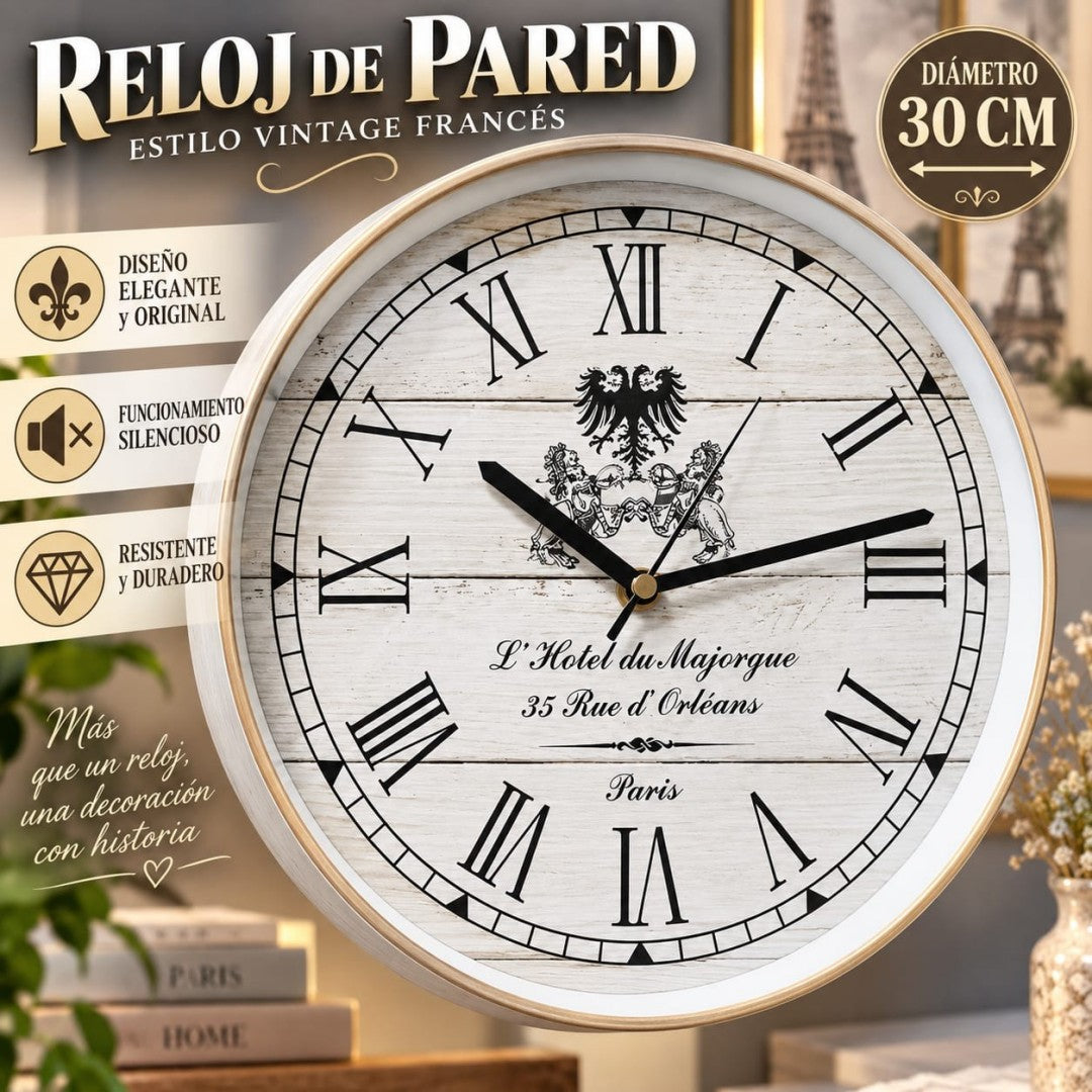 RELOJ DE PARED PARIS 30CM