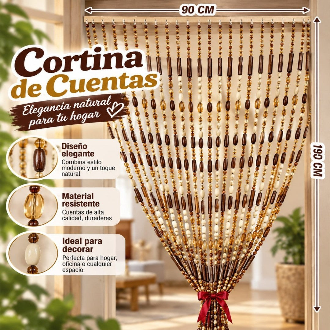 CORTINA DE CUENTAS PLASTICA PARA PUERTA 90*190CM