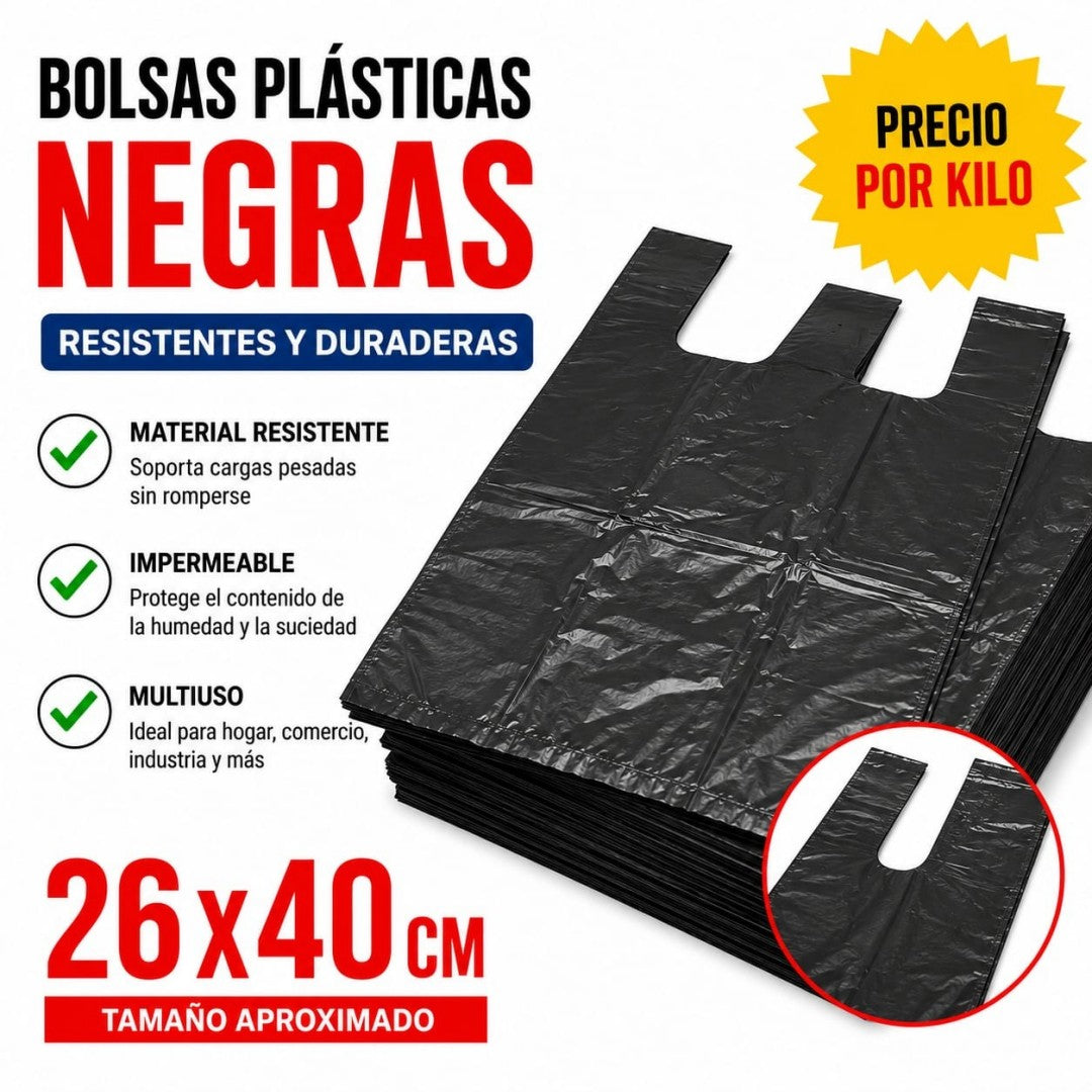 BOLSA EMPAQUE NEGRA 26*40 1KG