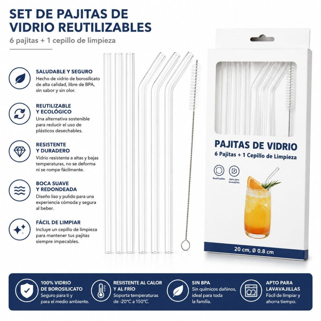 SET PAJILLA VIDRIO 6PCS