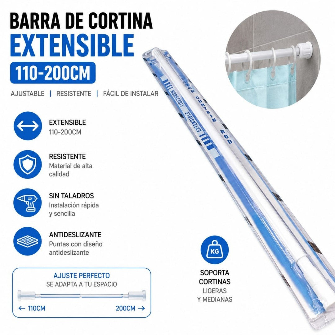TUBO CORTINERO 110-200CM