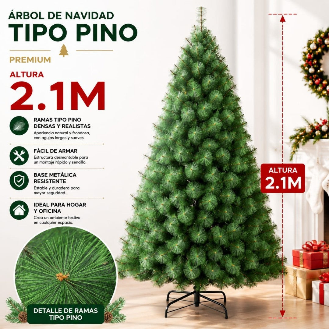 ARBOL NAVIDAD PINO 210CM VERDE