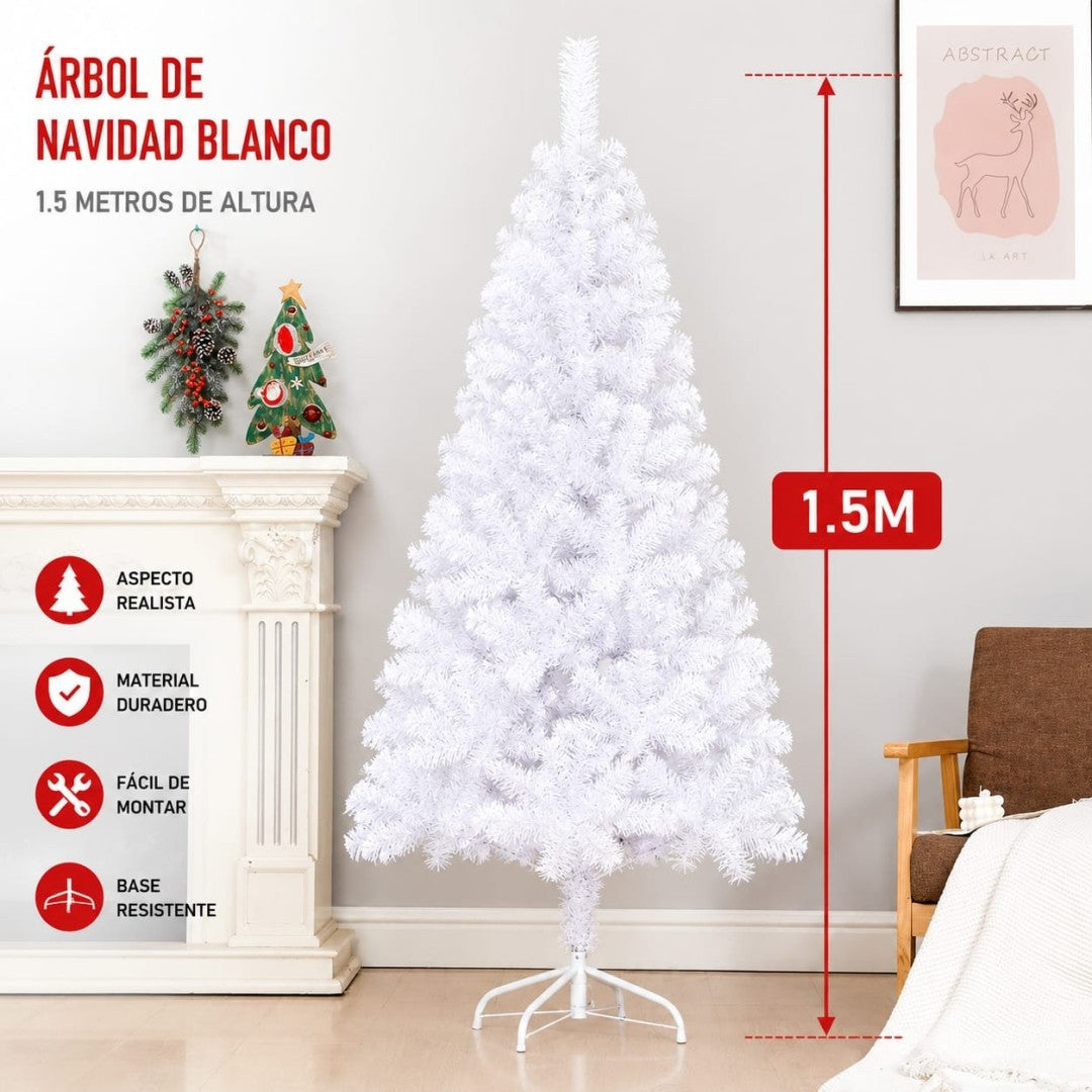 ARBOL BASE METAL 150CM BLANCO B/METAL