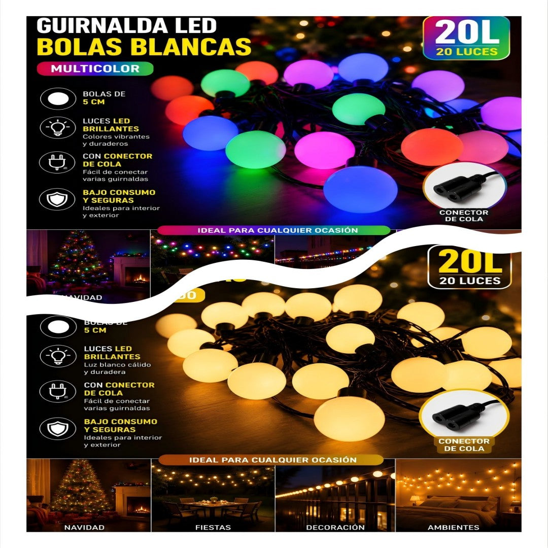 LUZ BOLA COLOR 5CM 20L