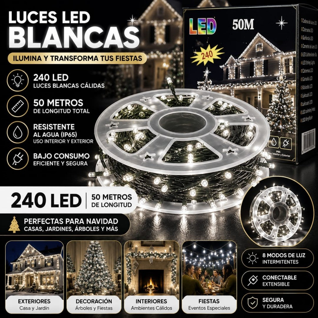 LUZ LED 50M 240L BLANCO ROLLO