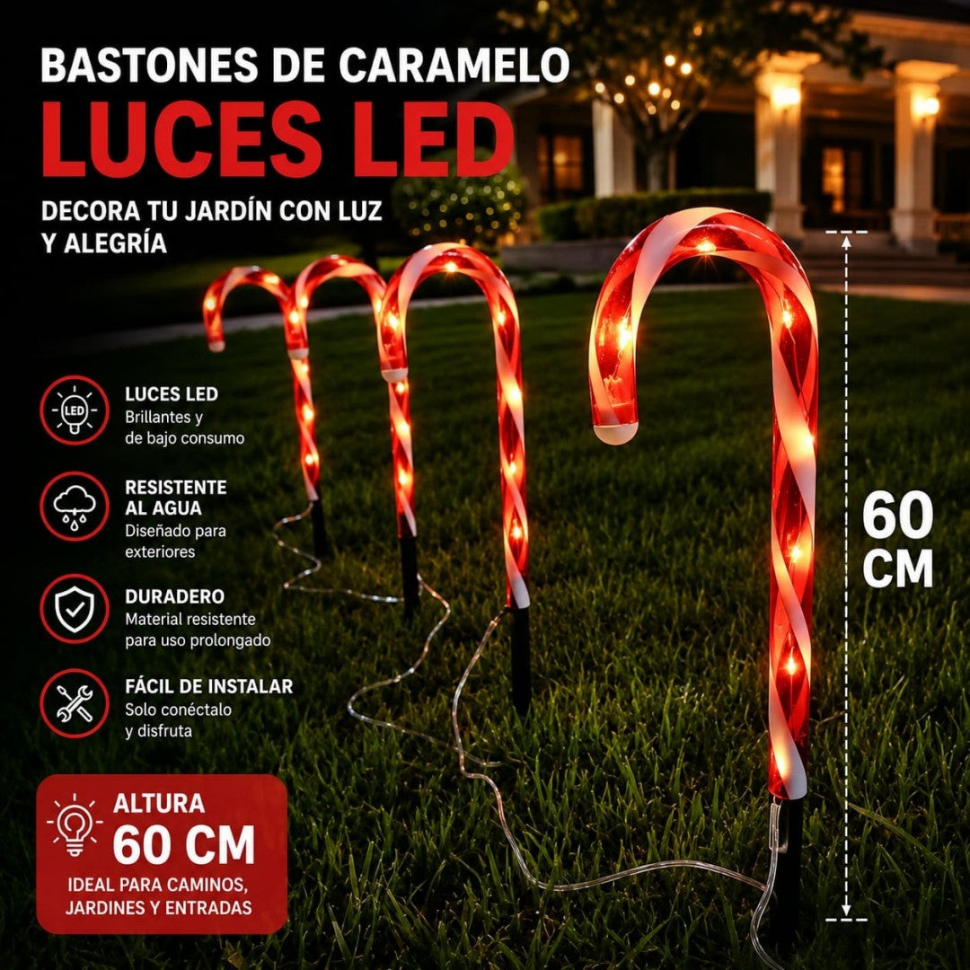 LUZ BASTON 4PCS 60CM CALIDO
