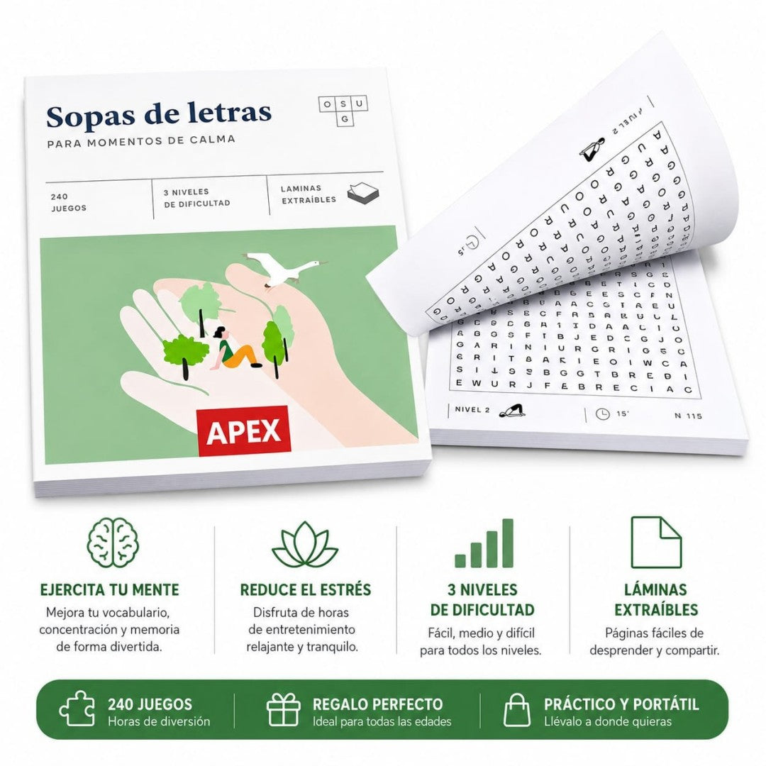 SOPAS DE LETRAS 160HOJAS