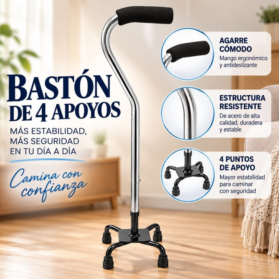 BASTON 4 PUNTOS METAL