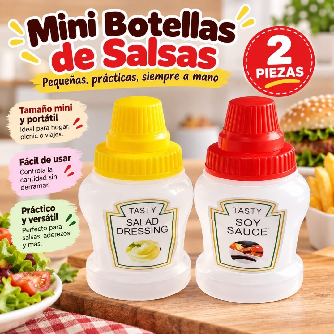 MINI BOTELLA P/ SALSA PEQ 2PCS
