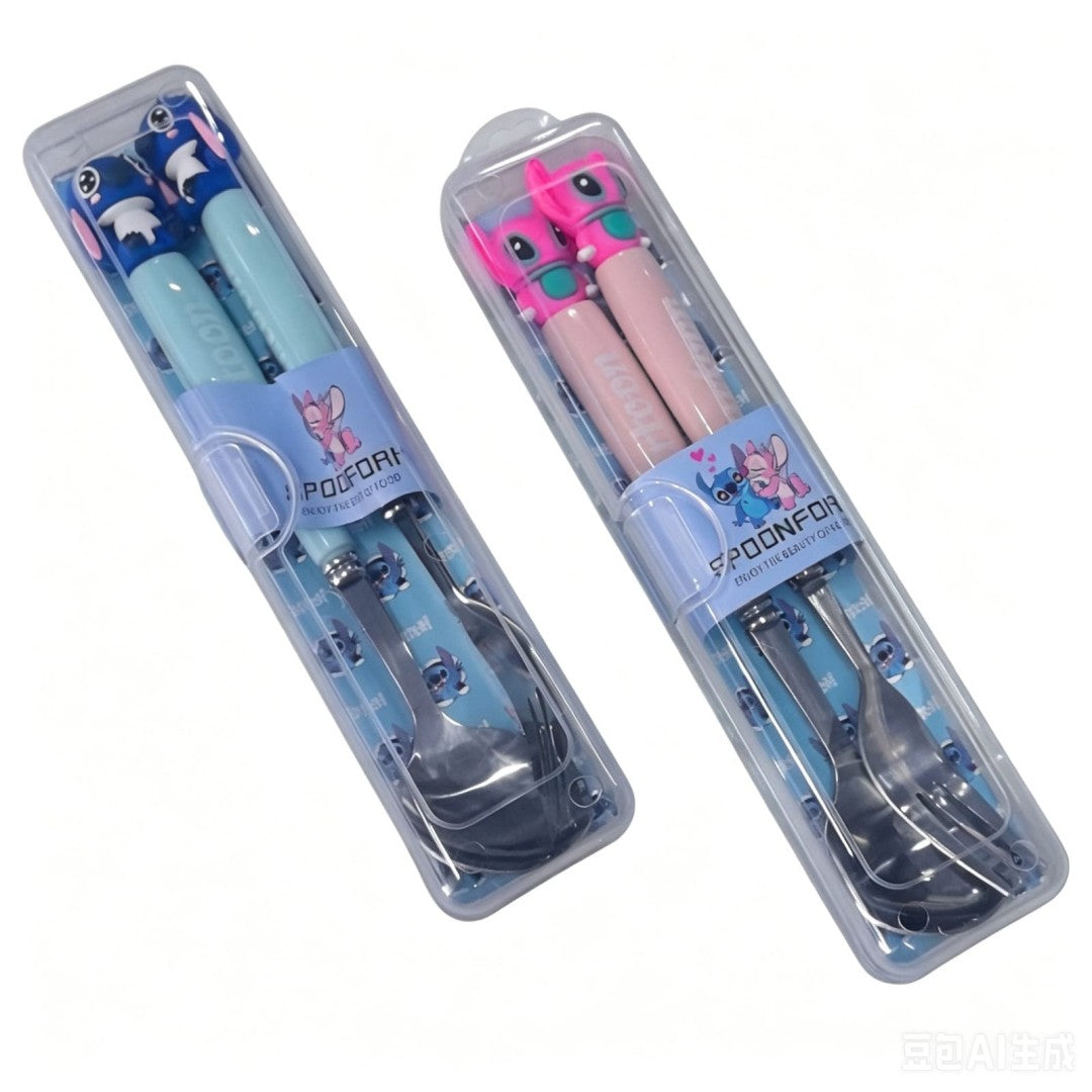SET CUCHARA TENEDOR STITCH