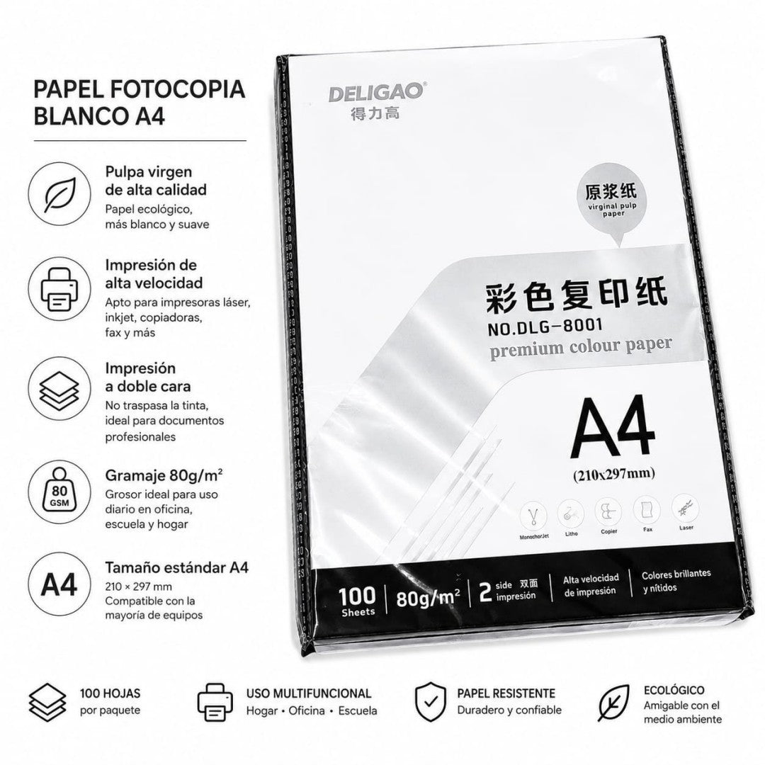 PAPEL HOJA BLANCA A4 100H