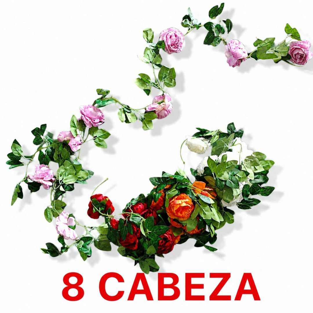 GUIRNALDA ROSA 8 CABEZA