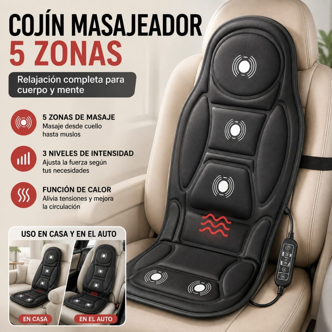 MASAJEADOR PARA ASIENTO USO CASA Y CARRO