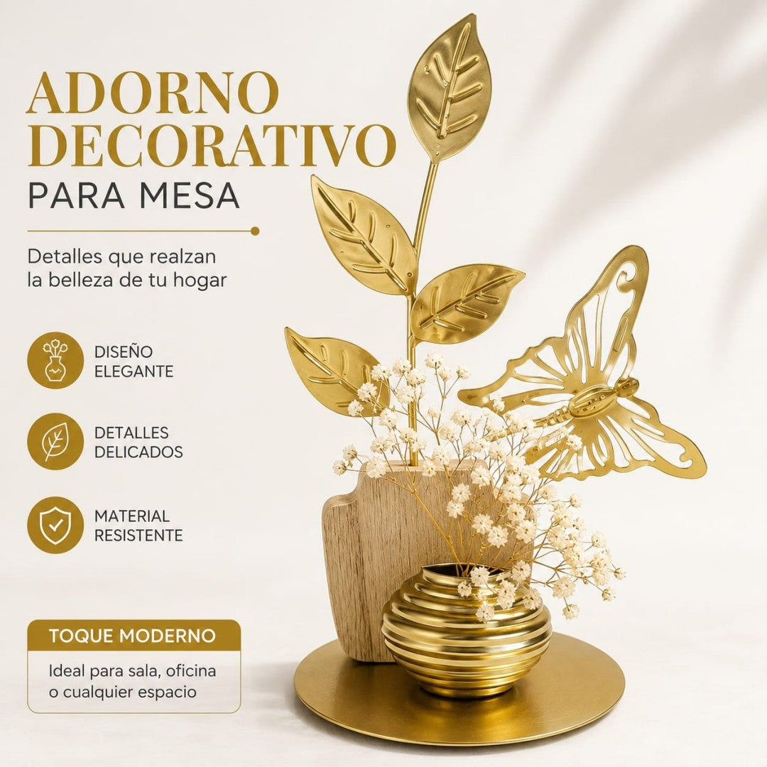 ADORNO DE MESA CON MARIPOSA METAL