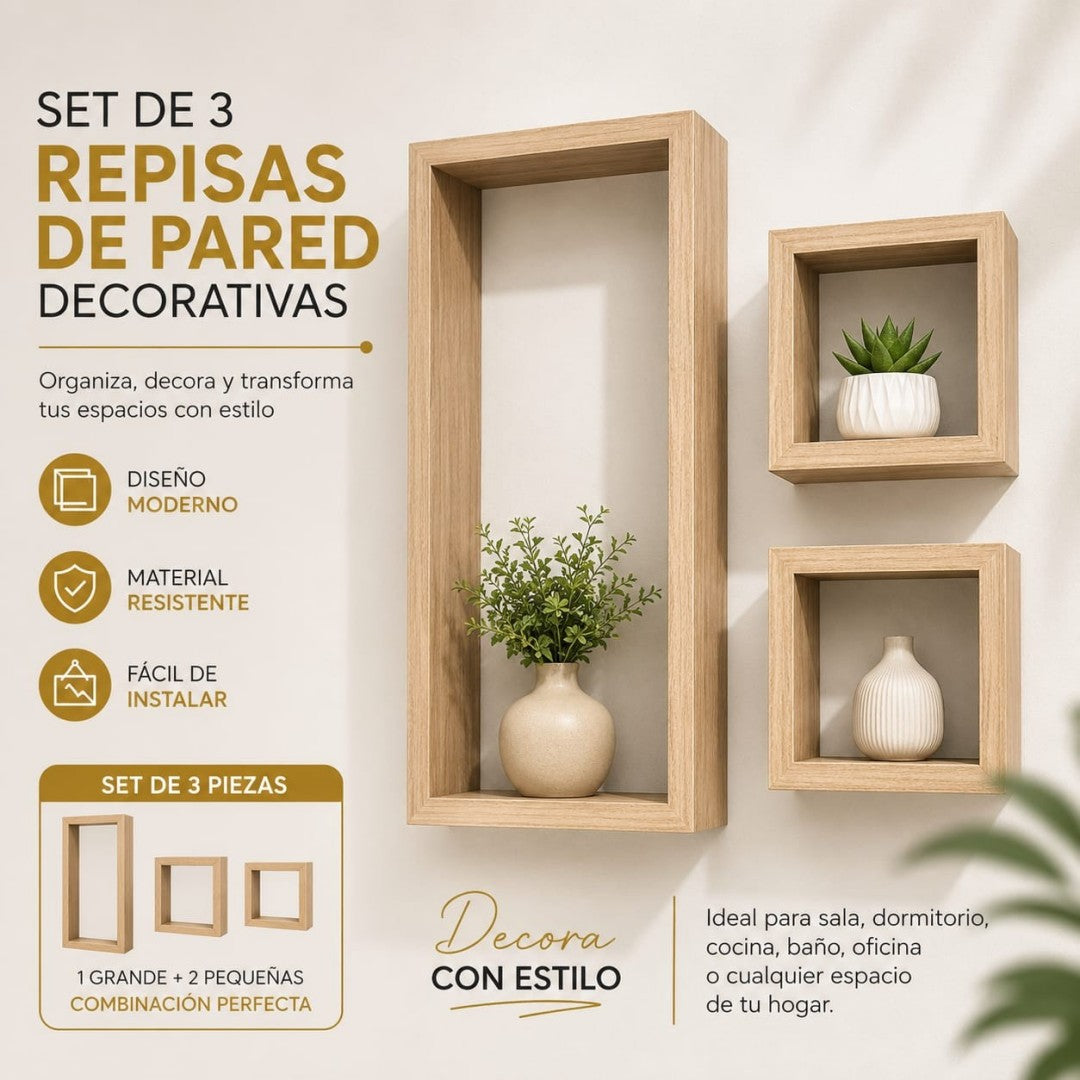 REPISA DE PARED DE MADERA 1+2