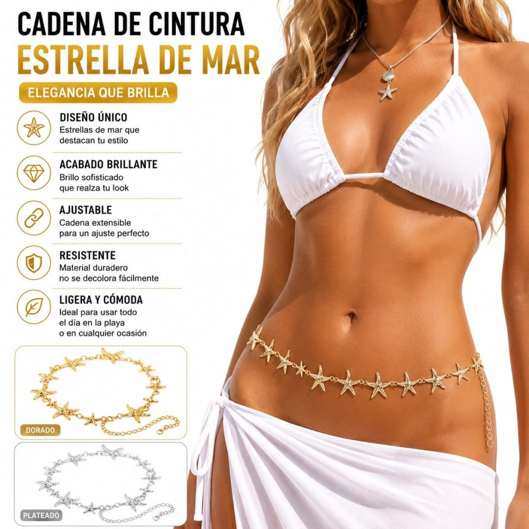 CINTURON DE CADENA ESTRELLA MAR