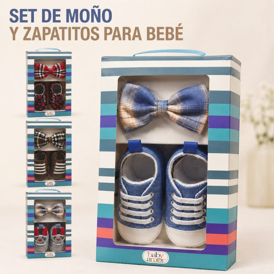 SET ZAPATO Y VINCHAS BEBE NINO 60D