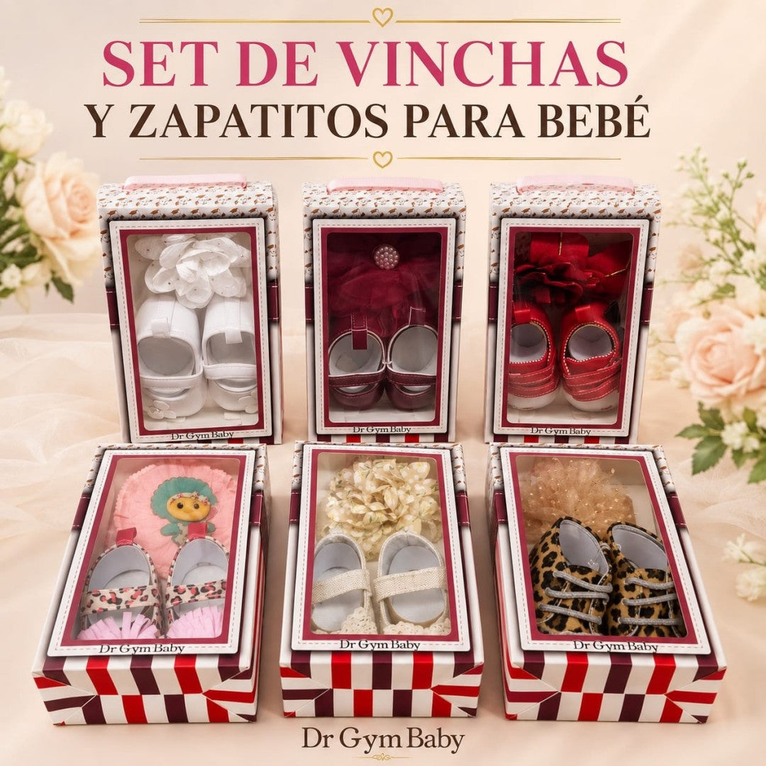 SET ZAPATO Y VINCHAS BEBE NINA 60D
