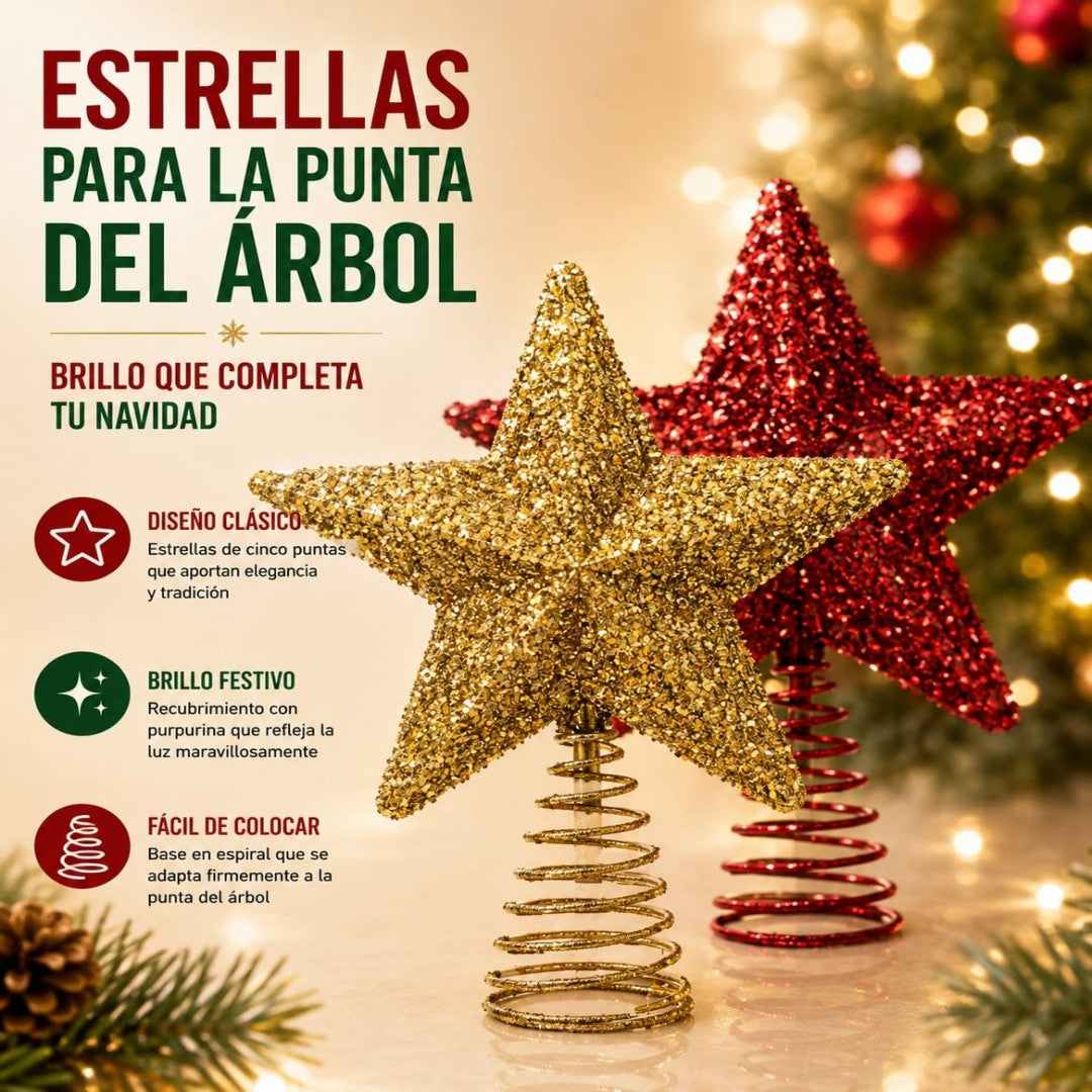 ESTRELLA CON ESCARCHA PARA ARBOL