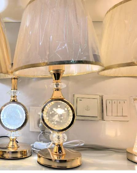 LAMPARA MESA ROSA 45CM