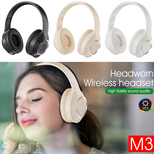 AUDIFONO BLUETHOOT CON LUZ M3