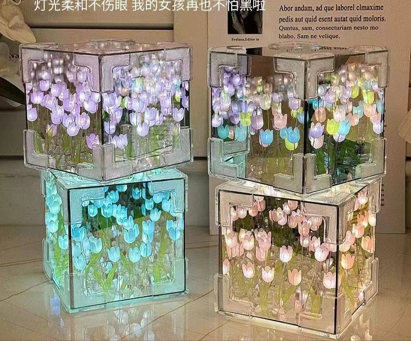 LAMPARA ESPEJO TULIPAN CUADRADO