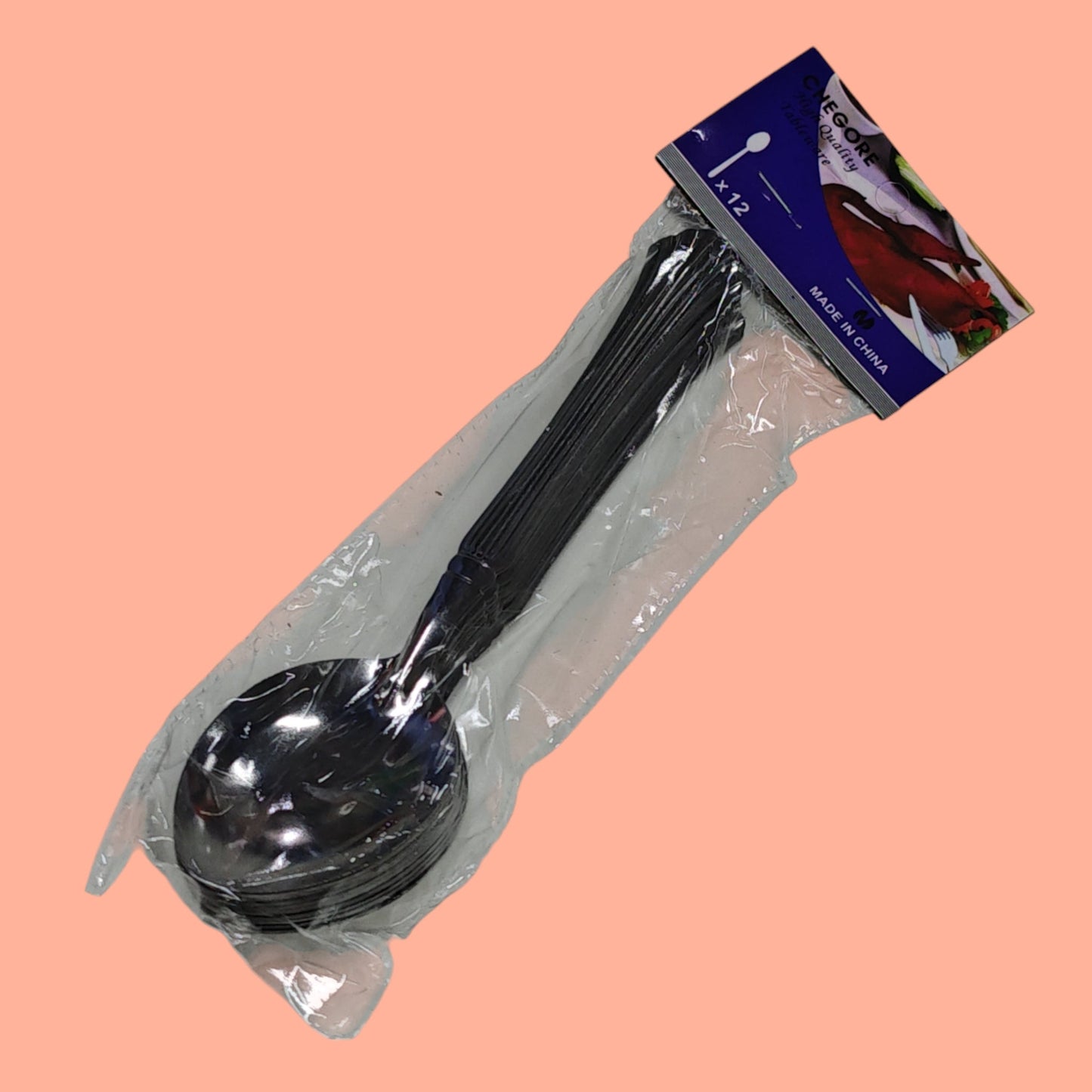 CUCHARA ACERO GDE 12PCS