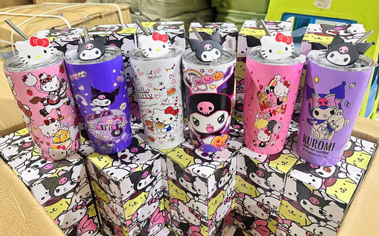 VASO ACERO CON PAJILLA PERSONAJE 600ML