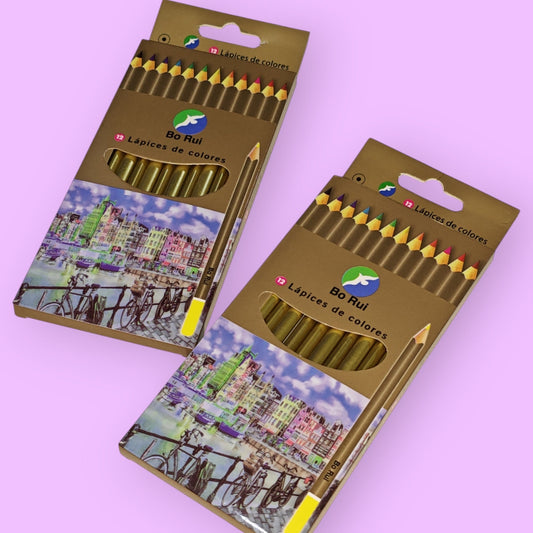 LAPICES COLOR 12PCS DORADO